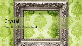  Presentation with fancy - Slides enhanced with silver picture frame hung background and a  colored foreground