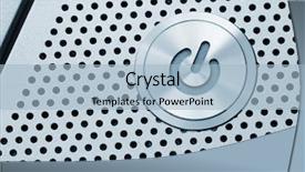  Presentation with power button - Slides with silver power button background and a light blue colored foreground