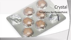  Presentation with packs - Presentation theme consisting of pills isolated on white background and a light gray colored foreground