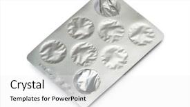  Presentation with packs - Presentation design featuring pills isolated on white background and a white colored foreground