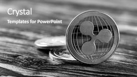  Presentation with ripple - Colorful PPT theme enhanced with silver ripple xrp coins backdrop and a gray colored foreground