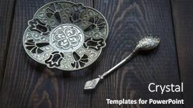  Presentation with traditional wood - Theme consisting of silver-saucer-dark-wood-background background and a dark gray colored foreground