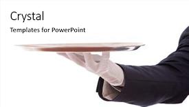  Presentation with formal - Presentation theme consisting of silver service - formal waiter with a tray background and a white colored foreground