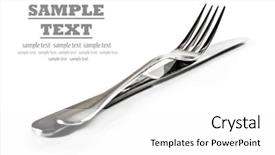  Presentation with pure white - Slide set having silver service - knife and fork stacked up background and a white colored foreground