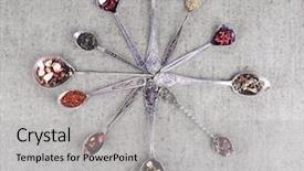  Presentation with fabric - PPT theme with silver service - tea in metal spoons background and a  colored foreground