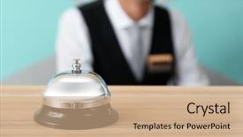  Presentation with bell service - Slide deck enhanced with silver service bell on reception background and a  colored foreground