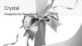  Presentation with silk - Presentation enhanced with silver silk ribbon with beautiful background and a white colored foreground