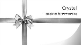  Presentation with silk and diamond - Presentation design having silver silk ribbon with beautiful background and a white colored foreground