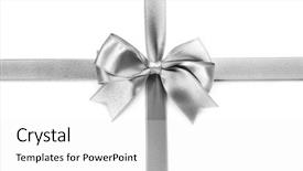  Presentation with silk - Theme consisting of silver silk ribbon with beautiful background and a white colored foreground