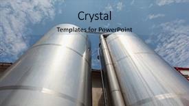  Presentation with infrastructure - Colorful slides enhanced with silver silos - industrial infrastructure backdrop and a seafoam green colored foreground