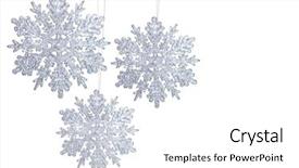  Presentation with white sparkle - Theme consisting of silver snowflakes isolated on white background and a  colored foreground