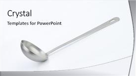  Presentation with silver fern black white flag - Colorful slides enhanced with silver soup ladle on white backdrop and a  colored foreground