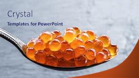 Presentation with caviar - PPT theme having silver-spoon-of-red-caviar background and a lemonade colored foreground
