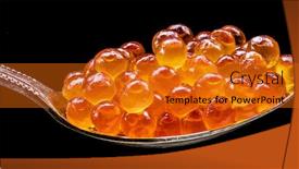  Presentation with caviar - Colorful slide deck enhanced with silver-spoon-of-red-caviar backdrop and a gold colored foreground