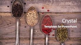  Presentation with pink-black - Presentation theme consisting of silver spoons containing black white background and a violet colored foreground