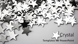  Presentation with star - Amazing theme having silver stars background with one backdrop and a light gray colored foreground