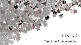  Presentation with stars - Colorful PPT theme enhanced with silver stars isolated on white backdrop and a white colored foreground