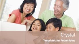  Presentation with young children - Presentation design having silver surfer - couple with two young children background and a coral colored foreground