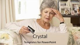  Presentation with senior smart home - Cool new slide deck with silver surfer - frustrated retired senior woman sitting backdrop and a soft green colored foreground