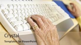  Presentation with caregiver and elderly person - Amazing theme having silver surfer - person using computer backdrop and a  colored foreground