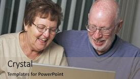  Presentation with senior adults - Slides consisting of silver surfer - senior adults on working background and a coral colored foreground