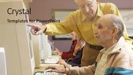  Presentation with computer misuse act - Cool new presentation theme with silver surfer - senior men using computer backdrop and a coral colored foreground