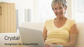  Presentation with kids room children smile - Slides with silver surfer - woman in living room background and a coral colored foreground