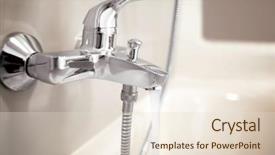  Presentation with bathroom - PPT layouts with silver tap in bathroom background and a  colored foreground
