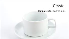  Presentation with silver cup - Beautiful presentation theme featuring silver tea service - cup on plate isolated backdrop and a white colored foreground