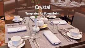  Presentation with breakfast - Beautiful slide set featuring silver tea service - empty breakfast table backdrop and a  colored foreground