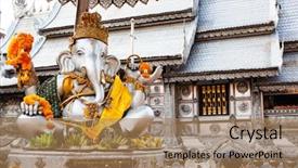  Presentation with chiang mai - Amazing presentation design having silver temple in chiang mai backdrop and a coral colored foreground