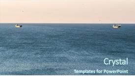  Presentation with sea water - Beautiful slide set featuring silver-tipped blue water backdrop and a ocean colored foreground