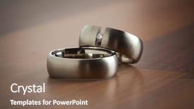  Presentation with wedding rings - PPT layouts having silver wedding rings laying background and a violet colored foreground