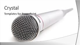  Presentation with wireless - Audience pleasing PPT theme consisting of silver wireless microphone isolated backdrop and a white colored foreground
