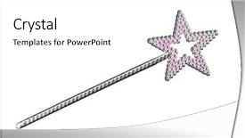 Presentation with magic wand - Slides enhanced with silvery magic wand isolated background and a white colored foreground