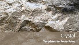  Presentation with rock - Presentation theme featuring silvery rock texture closeup background background and a gray colored foreground