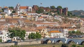  Presentation with algarve - Presentation theme featuring silves-medieval-town-in-algarve background and a coral colored foreground