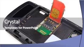  Presentation with smart card - Theme having sim card and smart phone background and a  colored foreground