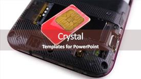  Presentation with smart card - Presentation with sim card and smart phone background and a  colored foreground