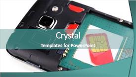  Presentation with smart card - Theme having sim card and smart phone background and a  colored foreground
