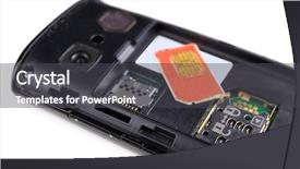  Presentation with smart card - Slides having sim card and smart phone background and a  colored foreground