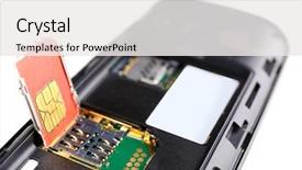  Presentation with smart card - Presentation featuring sim card and smart phone background and a  colored foreground