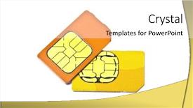  Presentation with phone - Presentation theme having sim cards for mobile phone background and a white colored foreground