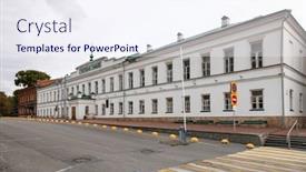  Presentation with russia city - Presentation theme consisting of simbirsk-classical-gymnasium-in-ulyanovsk and a sky blue colored foreground