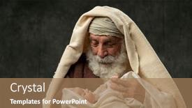  Presentation with baby jesus - Slide set featuring simeon-holding-baby-jesus background and a coral colored foreground