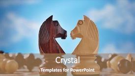  Presentation with knights - Slide set featuring similar - knights face to face background and a coral colored foreground