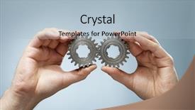  Presentation with gear wheels - Amazing slides having similar - man holding a matching pair backdrop and a light blue colored foreground