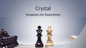 Presentation with chess pieces - Amazing presentation design having symmetry faces - chess pieces as little action backdrop and a light gray colored foreground