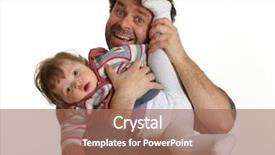  Presentation with little man baby - Presentation design featuring smooth brown paper excellent background and a  colored foreground.