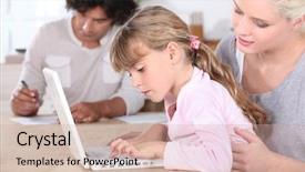  Presentation with parents - Colorful presentation theme enhanced with similarin game - parents with daughter on computer backdrop and a  colored foreground